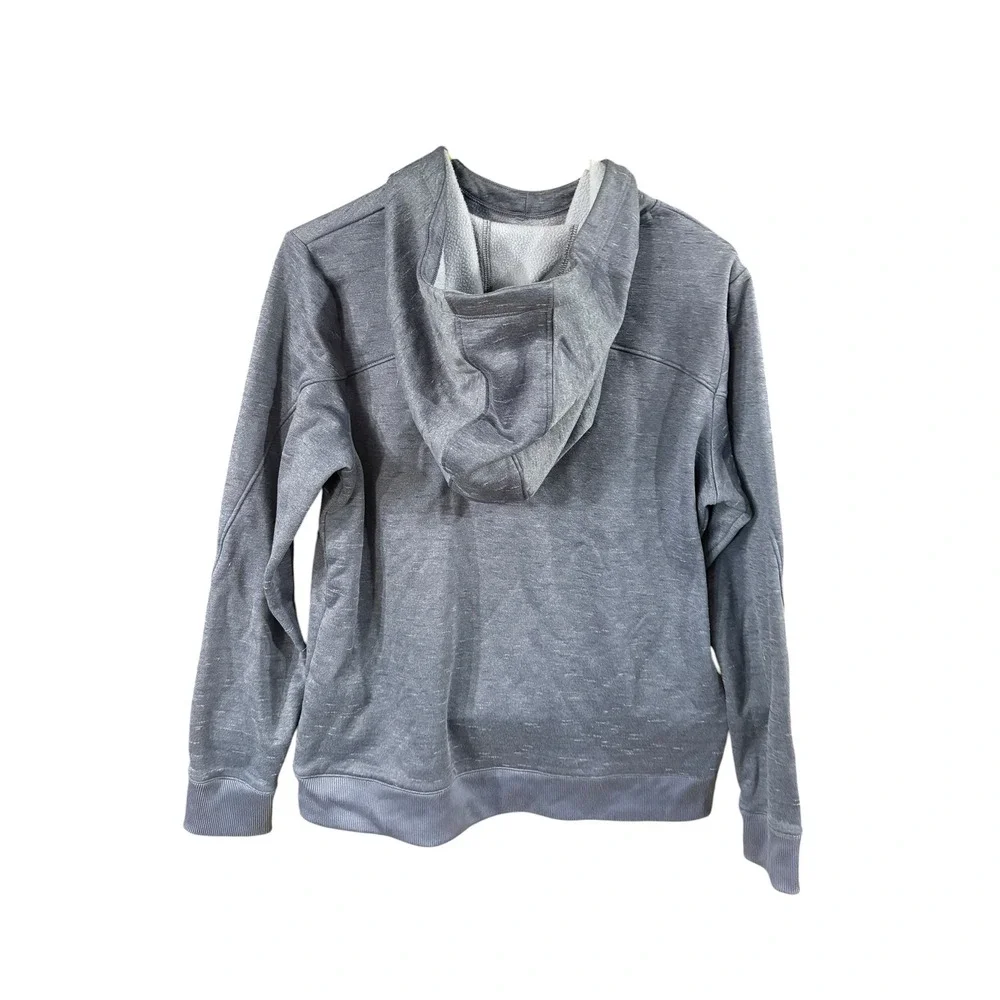 Under Armour ColdGear Kids Medium Gray Heathered Fleece Pullover Hoodie Logo